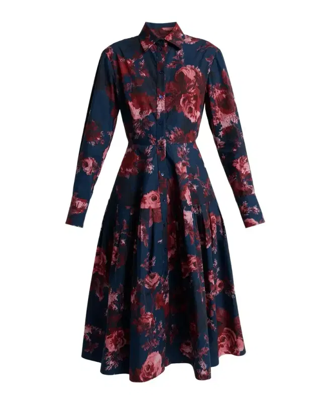 Floral Cotton Midi Shirtdress Floral Cotton Midi Shirtdress