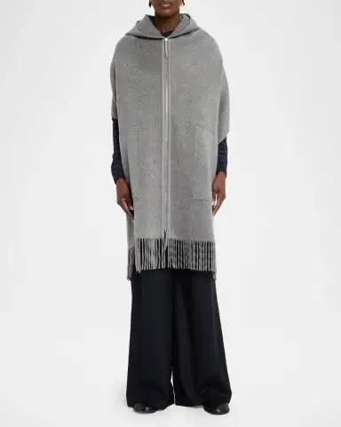 Lafayette 148 New York Fringed Double-Face Cashmere Hooded Poncho | Thumbnail 2 Lafayette 148 New York Fringed Double-Face Cashmere Hooded Poncho | Thumbnail 2