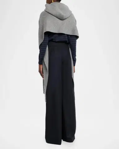 Lafayette 148 New York Fringed Double-Face Cashmere Hooded Poncho | Thumbnail 3 Lafayette 148 New York Fringed Double-Face Cashmere Hooded Poncho | Thumbnail 3