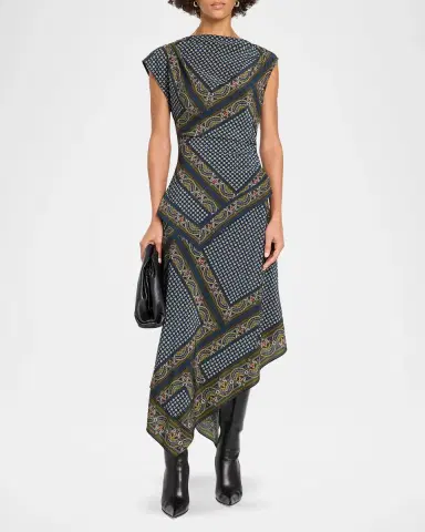 Veronica Beard Hartley Bandana Asymmetric Midi Skirt | Thumbnail 2 Veronica Beard Hartley Bandana Asymmetric Midi Skirt | Thumbnail 2