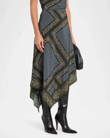 Veronica Beard Hartley Bandana Asymmetric Midi Skirt | Thumbnail 4 Veronica Beard Hartley Bandana Asymmetric Midi Skirt | Thumbnail 4