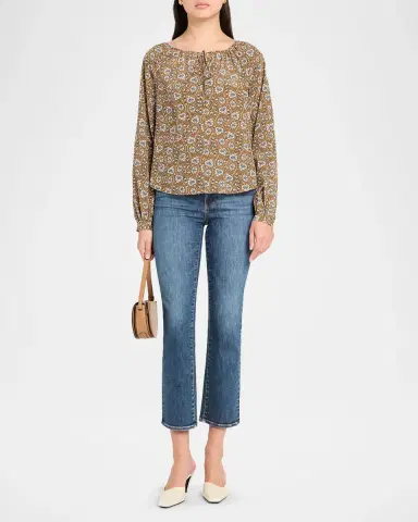 Veronica Beard Rhosen Floral Silk-Blend Blouse | Thumbnail 2 Veronica Beard Rhosen Floral Silk-Blend Blouse | Thumbnail 2