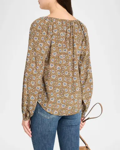Veronica Beard Rhosen Floral Silk-Blend Blouse | Thumbnail 3 Veronica Beard Rhosen Floral Silk-Blend Blouse | Thumbnail 3