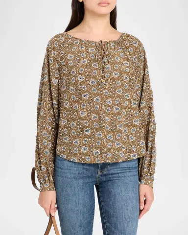 Veronica Beard Rhosen Floral Silk-Blend Blouse | Thumbnail 4 Veronica Beard Rhosen Floral Silk-Blend Blouse | Thumbnail 4