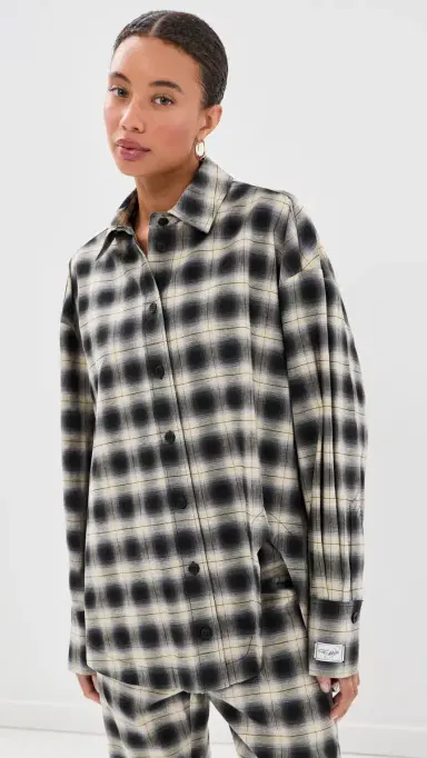 The Attico Oversized Button Down Shirt Sand/Black | Thumbnail 2 The Attico Oversized Button Down Shirt Sand/Black | Thumbnail 2