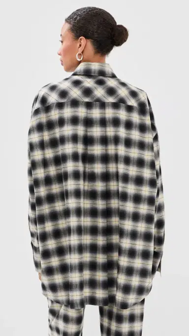 The Attico Oversized Button Down Shirt Sand/Black | Thumbnail 3 The Attico Oversized Button Down Shirt Sand/Black | Thumbnail 3