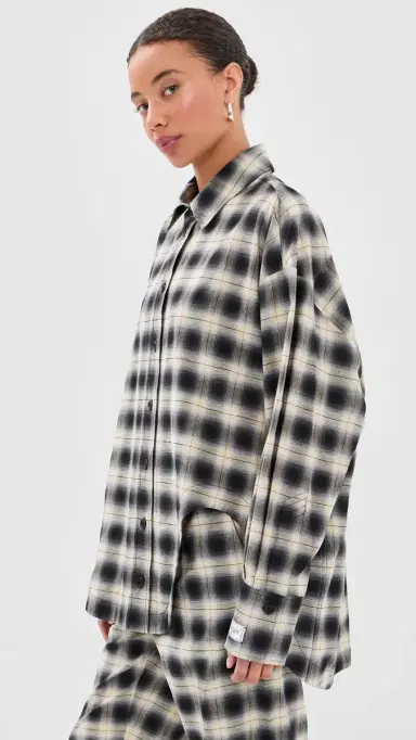 The Attico Oversized Button Down Shirt Sand/Black | Thumbnail 4 The Attico Oversized Button Down Shirt Sand/Black | Thumbnail 4