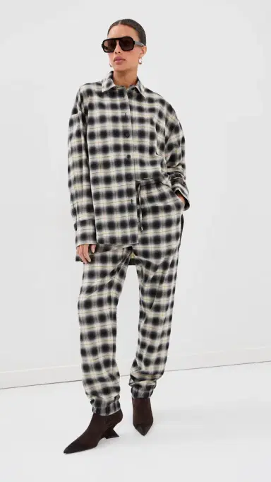 The Attico Oversized Button Down Shirt Sand/Black | Thumbnail 5 The Attico Oversized Button Down Shirt Sand/Black | Thumbnail 5