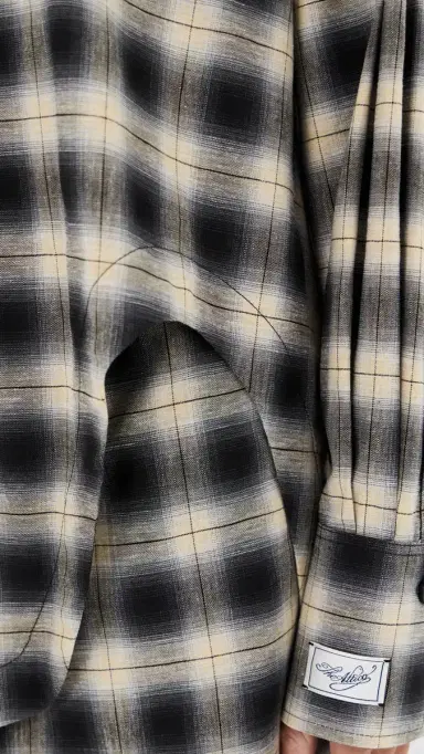 The Attico Oversized Button Down Shirt Sand/Black | Thumbnail 6 The Attico Oversized Button Down Shirt Sand/Black | Thumbnail 6