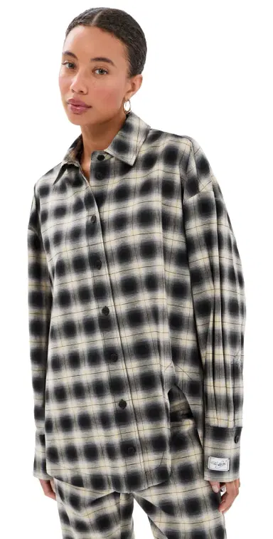 The Attico Oversized Button Down Shirt Sand/Black | Thumbnail 1 The Attico Oversized Button Down Shirt Sand/Black | Thumbnail 1