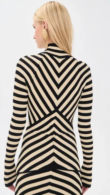 Zimmermann Valiant Deco Stripe Sweater Black/Cream | Thumbnail 3 Zimmermann Valiant Deco Stripe Sweater Black/Cream | Thumbnail 3