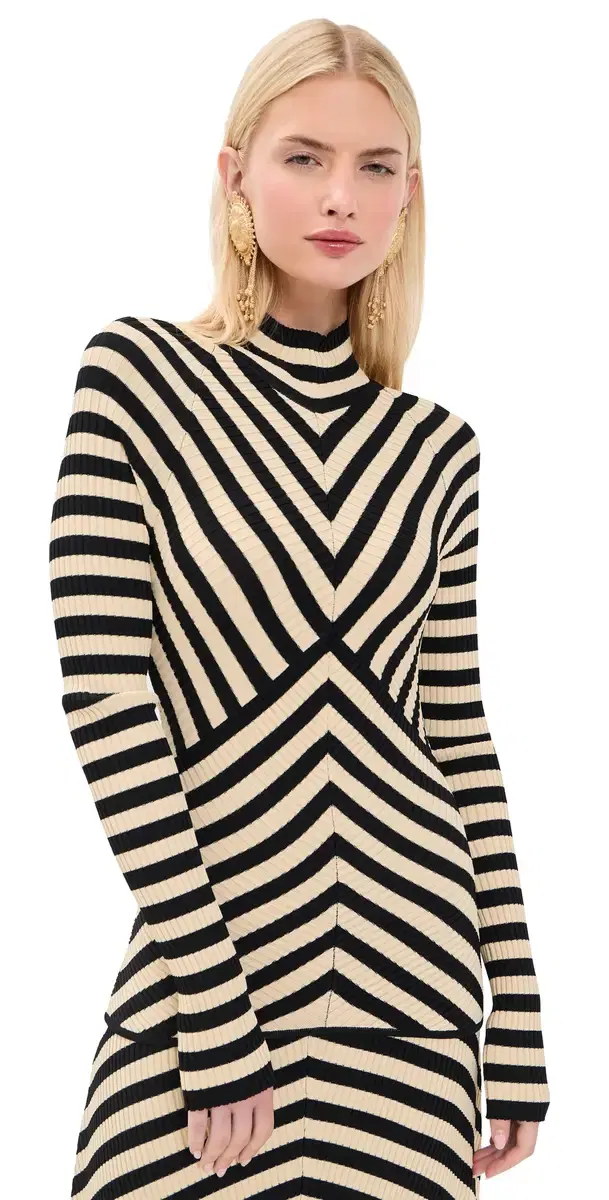 Valiant Deco Stripe Sweater Black/Cream Valiant Deco Stripe Sweater Black/Cream