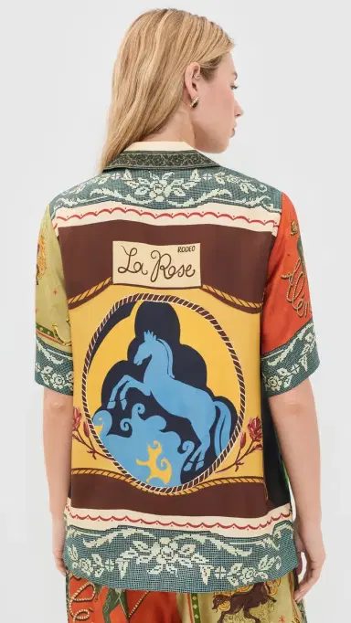 ALÉMAIS Ace Silk Button Down Shirt Multi | Thumbnail 3 ALÉMAIS Ace Silk Button Down Shirt Multi | Thumbnail 3