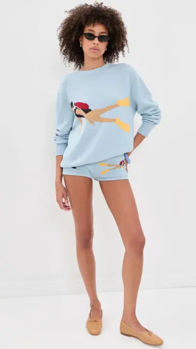 Yellow the Label Diver Cotton Knit Shorts Light Blue | Thumbnail 2 Yellow the Label Diver Cotton Knit Shorts Light Blue | Thumbnail 2