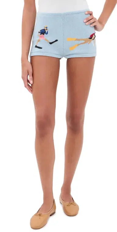 Yellow the Label Diver Cotton Knit Shorts Light Blue | Thumbnail 1 Yellow the Label Diver Cotton Knit Shorts Light Blue | Thumbnail 1