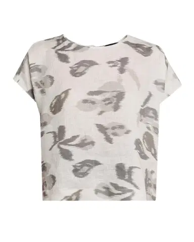 Emporio Armani Boxy Floral-Print Linen Blouse | Thumbnail 1 Emporio Armani Boxy Floral-Print Linen Blouse | Thumbnail 1