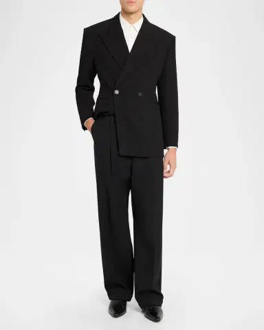Saint Laurent Men's Chalk Stripe Wool Double-Breasted Sport Coat | Thumbnail 2 Saint Laurent Men's Chalk Stripe Wool Double-Breasted Sport Coat | Thumbnail 2