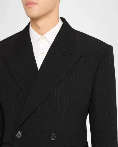 Saint Laurent Men's Chalk Stripe Wool Double-Breasted Sport Coat | Thumbnail 5 Saint Laurent Men's Chalk Stripe Wool Double-Breasted Sport Coat | Thumbnail 5