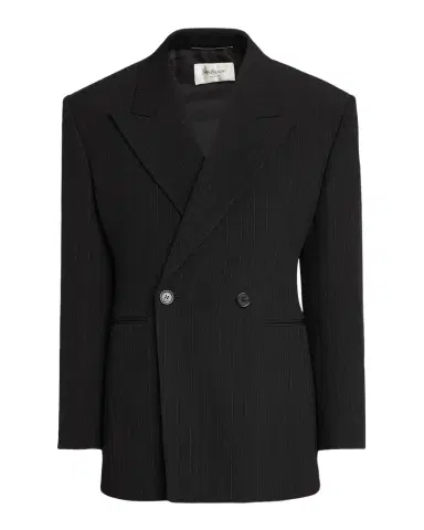 Saint Laurent Men's Chalk Stripe Wool Double-Breasted Sport Coat | Thumbnail 1 Saint Laurent Men's Chalk Stripe Wool Double-Breasted Sport Coat | Thumbnail 1