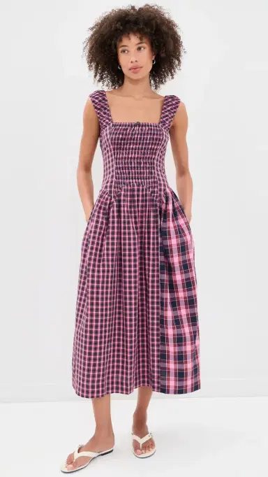 Damson Madder Mallory Midi Dress Magenta 6 | Thumbnail 2 Damson Madder Mallory Midi Dress Magenta 6 | Thumbnail 2