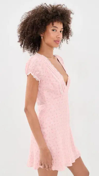 LoveShackFancy Yasmin Mini Dress Calico Peach | Thumbnail 4 LoveShackFancy Yasmin Mini Dress Calico Peach | Thumbnail 4