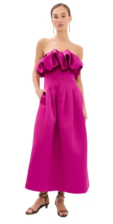 Ulla Johnson Cosima Strapless Satin Dress | Thumbnail 1 Ulla Johnson Cosima Strapless Satin Dress | Thumbnail 1