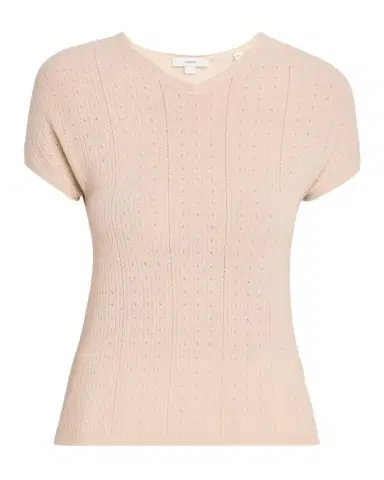 Vince Pointelle Wool T-Shirt | Thumbnail 1 Vince Pointelle Wool T-Shirt | Thumbnail 1