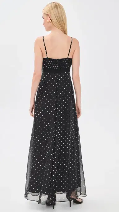 Zimmermann Frill Pleated Midi Dress Black Dot | Thumbnail 3 Zimmermann Frill Pleated Midi Dress Black Dot | Thumbnail 3