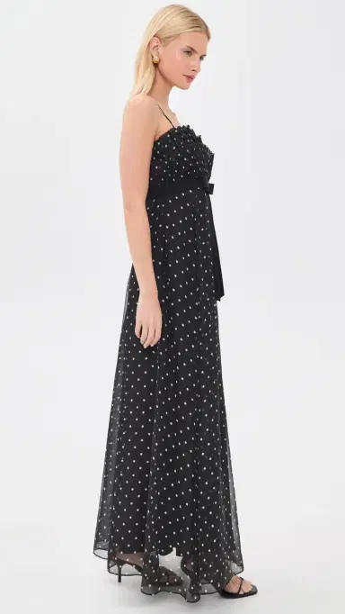 Zimmermann Frill Pleated Midi Dress Black Dot | Thumbnail 4 Zimmermann Frill Pleated Midi Dress Black Dot | Thumbnail 4
