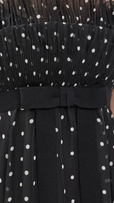 Zimmermann Frill Pleated Midi Dress Black Dot | Thumbnail 6 Zimmermann Frill Pleated Midi Dress Black Dot | Thumbnail 6