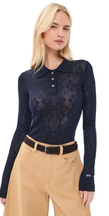 Sea Jane Argyle Polo Sweater | Thumbnail 1 Sea Jane Argyle Polo Sweater | Thumbnail 1