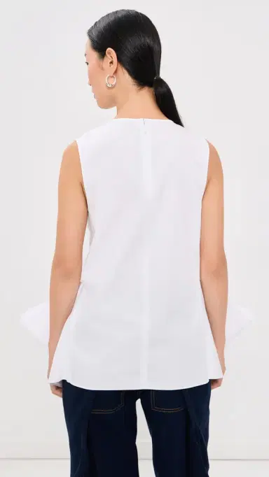 Tibi Eco Poplin Side Drape Top | Thumbnail 3 Tibi Eco Poplin Side Drape Top | Thumbnail 3