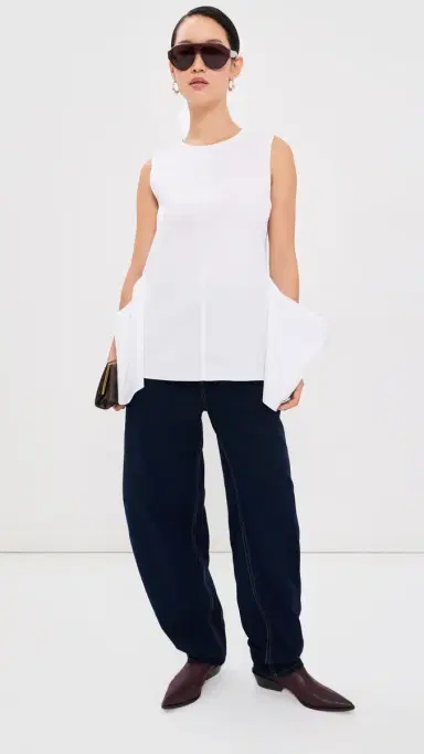 Tibi Eco Poplin Side Drape Top | Thumbnail 5 Tibi Eco Poplin Side Drape Top | Thumbnail 5
