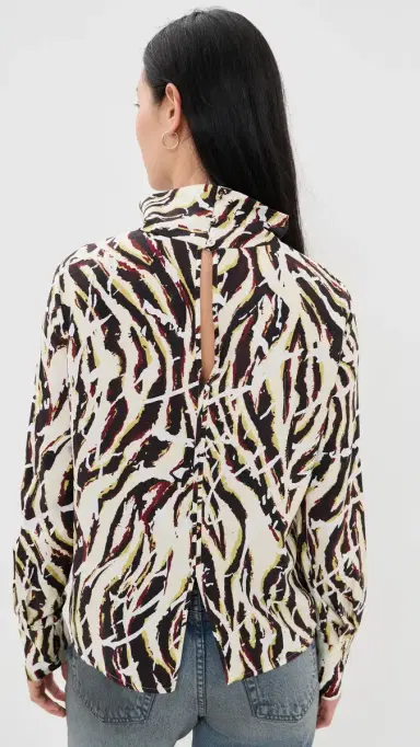 Proenza Schouler White Label Printed Soft Twill Ansel Top Acid Multi | Thumbnail 3 Proenza Schouler White Label Printed Soft Twill Ansel Top Acid Multi | Thumbnail 3