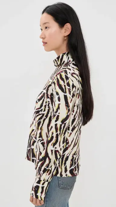 Proenza Schouler White Label Printed Soft Twill Ansel Top Acid Multi | Thumbnail 4 Proenza Schouler White Label Printed Soft Twill Ansel Top Acid Multi | Thumbnail 4