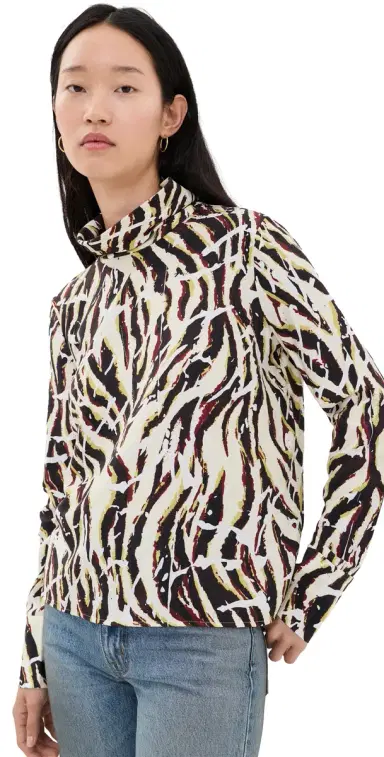 Proenza Schouler White Label Printed Soft Twill Ansel Top Acid Multi | Thumbnail 1 Proenza Schouler White Label Printed Soft Twill Ansel Top Acid Multi | Thumbnail 1