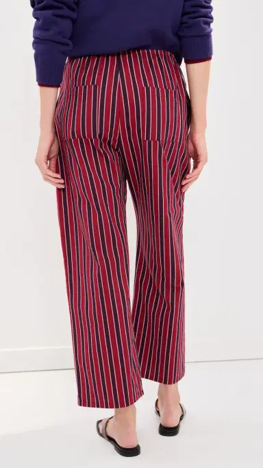 LE BOP Kelsey Cropped id Rise Pants Red/Navy Stripe | Thumbnail 3 LE BOP Kelsey Cropped id Rise Pants Red/Navy Stripe | Thumbnail 3