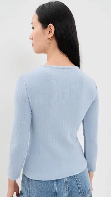 RE/DONE Jane Pointelle Tee Bluebell | Thumbnail 3 RE/DONE Jane Pointelle Tee Bluebell | Thumbnail 3