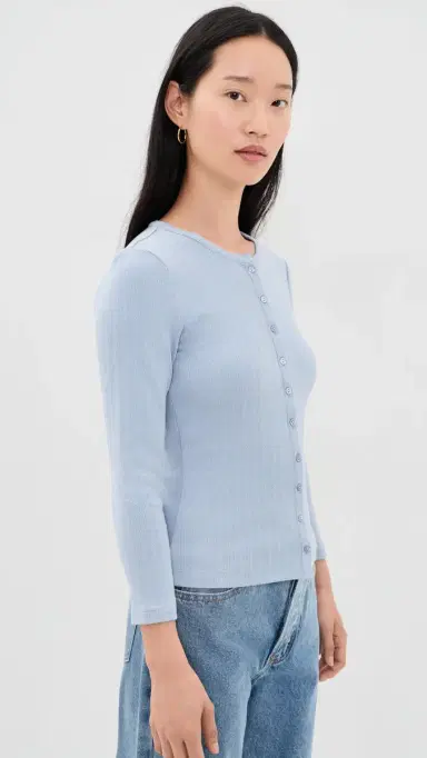 RE/DONE Jane Pointelle Tee Bluebell | Thumbnail 4 RE/DONE Jane Pointelle Tee Bluebell | Thumbnail 4