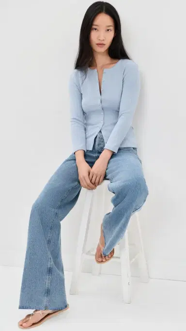 RE/DONE Jane Pointelle Tee Bluebell | Thumbnail 5 RE/DONE Jane Pointelle Tee Bluebell | Thumbnail 5