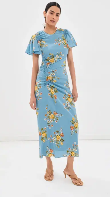 Veronica Beard Midi Huntleigh Dress Blue River Multi | Thumbnail 2 Veronica Beard Midi Huntleigh Dress Blue River Multi | Thumbnail 2