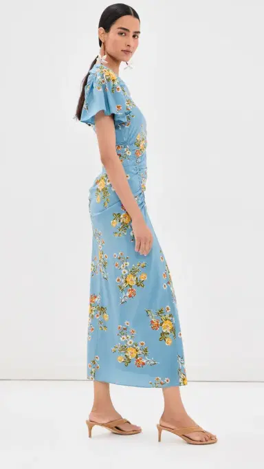 Veronica Beard Midi Huntleigh Dress Blue River Multi | Thumbnail 4 Veronica Beard Midi Huntleigh Dress Blue River Multi | Thumbnail 4