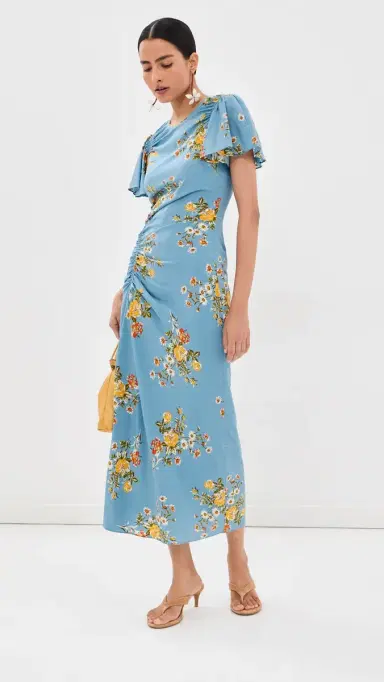 Veronica Beard Midi Huntleigh Dress Blue River Multi | Thumbnail 5 Veronica Beard Midi Huntleigh Dress Blue River Multi | Thumbnail 5