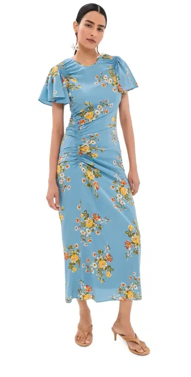 Veronica Beard Midi Huntleigh Dress Blue River Multi | Thumbnail 1 Veronica Beard Midi Huntleigh Dress Blue River Multi | Thumbnail 1