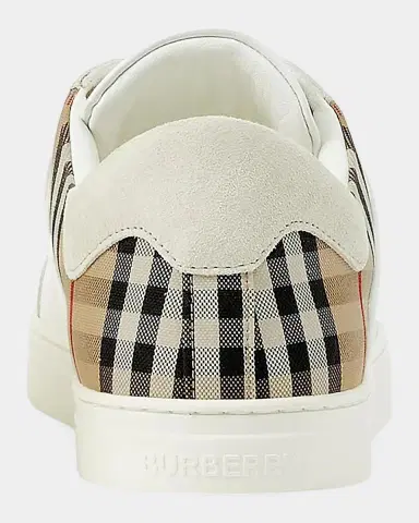 Burberry Men's Leather-Suede Check Sneakers | Thumbnail 3 Burberry Men's Leather-Suede Check Sneakers | Thumbnail 3