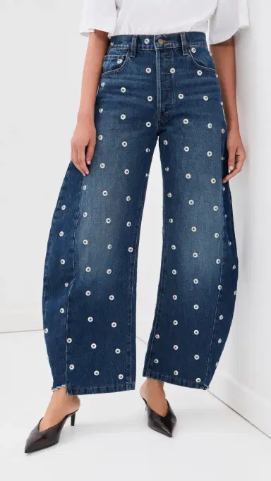 A.W.A.K.E. MODE A. W.A. K.E. MODE Studded Jeans with Side Inserts Blue | Thumbnail 3 A.W.A.K.E. MODE A. W.A. K.E. MODE Studded Jeans with Side Inserts Blue | Thumbnail 3