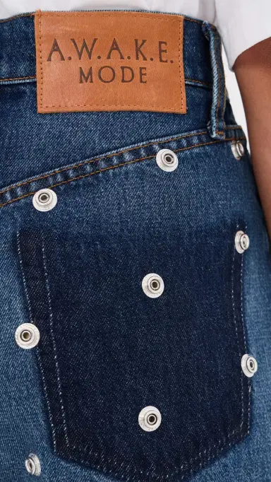 A.W.A.K.E. MODE A. W.A. K.E. MODE Studded Jeans with Side Inserts Blue | Thumbnail 6 A.W.A.K.E. MODE A. W.A. K.E. MODE Studded Jeans with Side Inserts Blue | Thumbnail 6