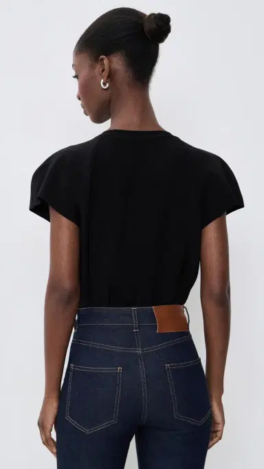 Norma Kamali Cap Sleeve Bomber Bodysuit Black | Thumbnail 3 Norma Kamali Cap Sleeve Bomber Bodysuit Black | Thumbnail 3