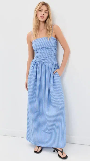 Faithfull Portlligat Maxi Dress Joao Stripe Azulejo Blue | Thumbnail 2 Faithfull Portlligat Maxi Dress Joao Stripe Azulejo Blue | Thumbnail 2