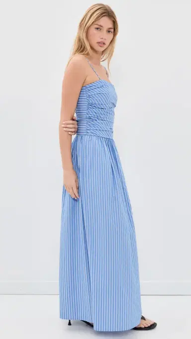 Faithfull Portlligat Maxi Dress Joao Stripe Azulejo Blue | Thumbnail 4 Faithfull Portlligat Maxi Dress Joao Stripe Azulejo Blue | Thumbnail 4